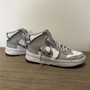 Nike Dunk High Up Gray and White High-Top Shoes | Good Used Condition